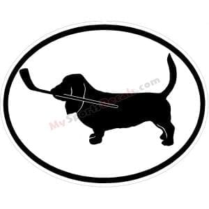 Basset Hound - Pet Ice Hockey Oval Decal and Magnets