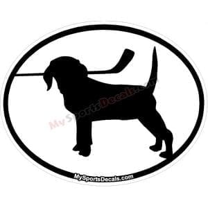 Beagle - Pet Ice Hockey Oval Decal and Magnets