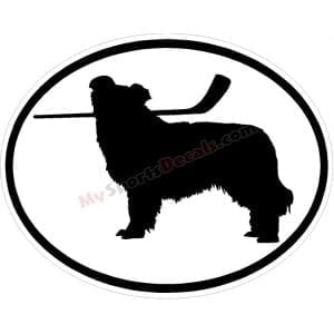 Border Collie - Pet Ice Hockey Oval Decal and Magnets