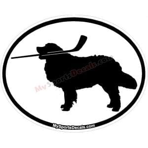 Burnese Mountain Dog - Pet Ice Hockey Oval Decal and Magnets
