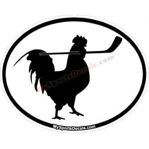 Chicken - Pet Ice Hockey Oval Decal and Magnets