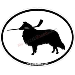 Collie - Pet Ice Hockey Oval Decal and Magnets