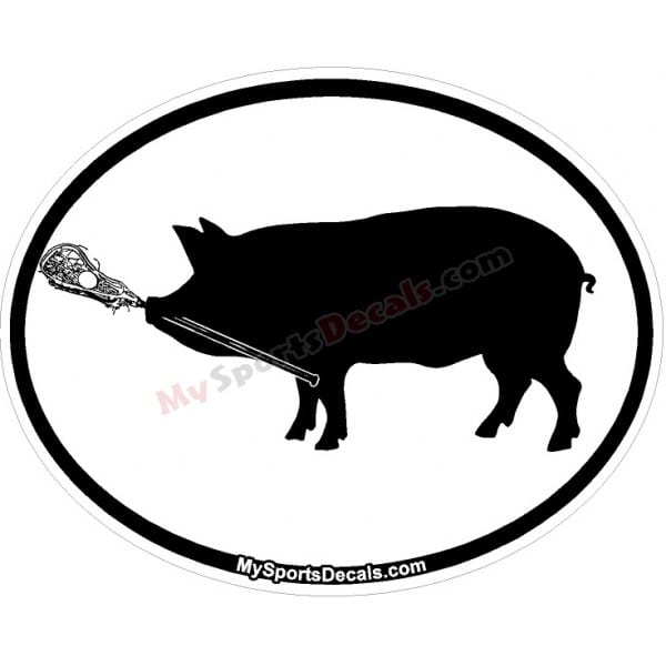 Pig - Pet Lacrosse Oval Decal and Magnets