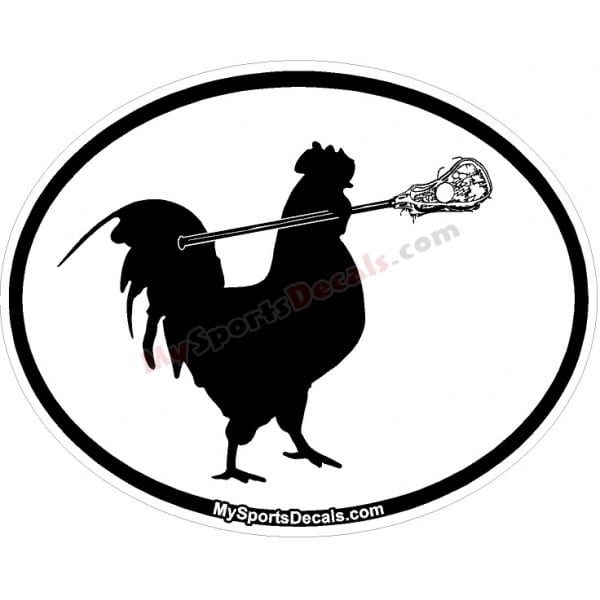Chicken - Pet Lacrosse Oval Decal and Magnets