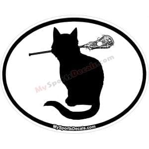 Cat - Pet Lacrosse Oval Decal and Magnets