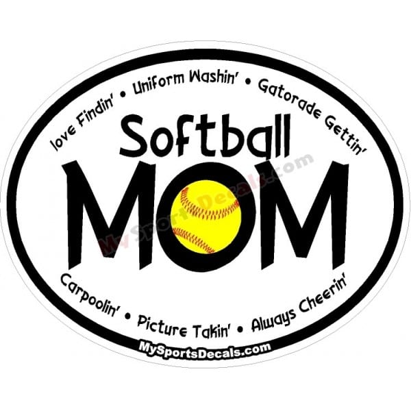 Softball - Oval Decals and Magnets