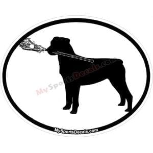 Rotwiler - Pet Lacrosse Oval Decal and Magnets