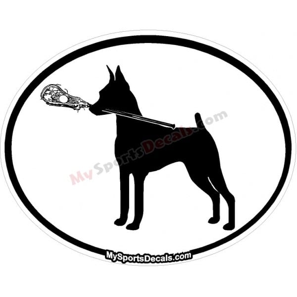 Mini Pinscher - Pet Lacrosse Oval Decal and Magnets