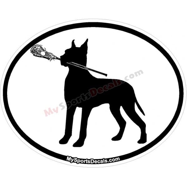 Great Dane - Pet Lacrosse Oval Decal and Magnets