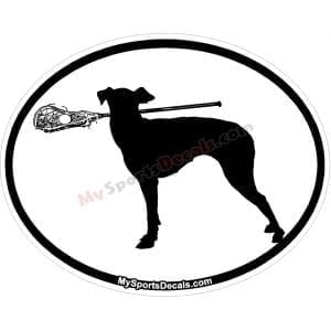 Gray Hound - Pet Lacrosse Oval Decal and Magnets