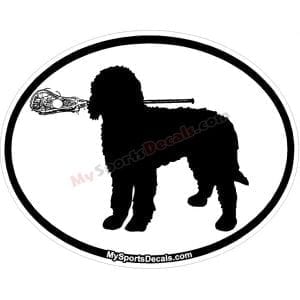 Golden Labradoodle - Pet Lacrosse Oval Decal and Magnets