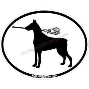 Doberman - Pet Lacrosse Oval Decal and Magnets