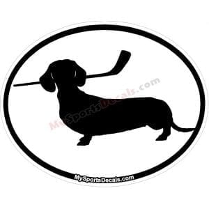 Dachshund - Pet Ice Hockey Oval Decal and Magnets