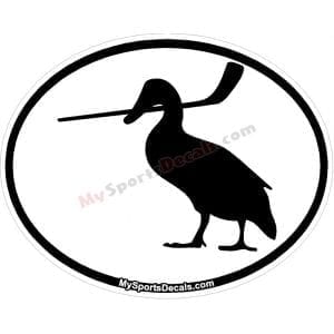 Duck - Pet Ice Hockey Oval Decal and Magnets