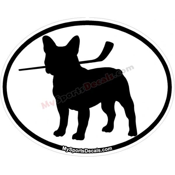 French Bull Dog - Pet Ice Hockey Oval Decal and Magnets