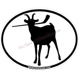 Goat - Pet Ice Hockey Oval Decal and Magnets