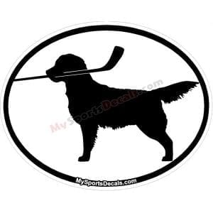 Golden Retriever - Pet Ice Hockey Oval Decal and Magnets