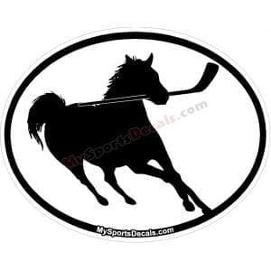 Horse - Pet Ice Hockey Oval Decal and Magnets