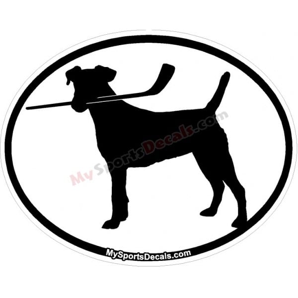 Jack Russel - Pet Ice Hockey Oval Decal and Magnets