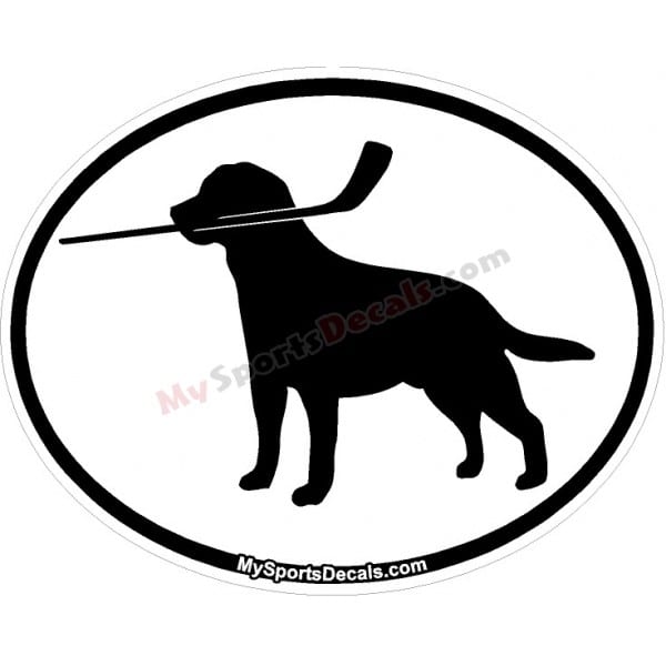 Labrador Retriever - Pet Ice Hockey Oval Decal and Magnets