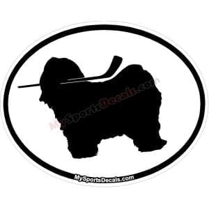 Lhasa Apso - Pet Ice Hockey Oval Decal and Magnets