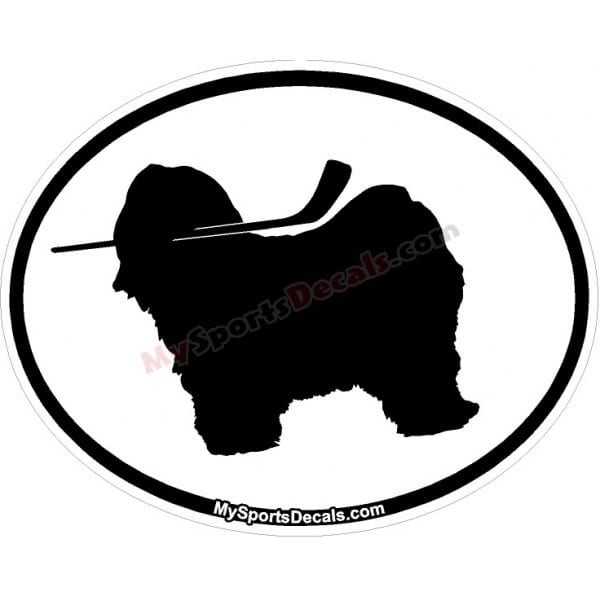Lhasa Apso - Pet Ice Hockey Oval Decal and Magnets
