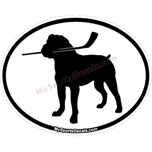 Mastiff - Pet Ice Hockey Oval Decal and Magnets