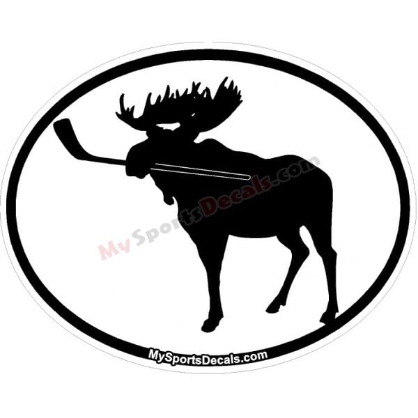 Moose - Pet Ice Hockey Oval Decal and Magnets