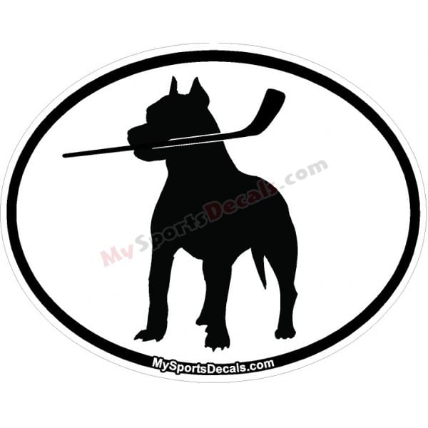 Pitbull - Pet Ice Hockey Oval Decal and Magnets