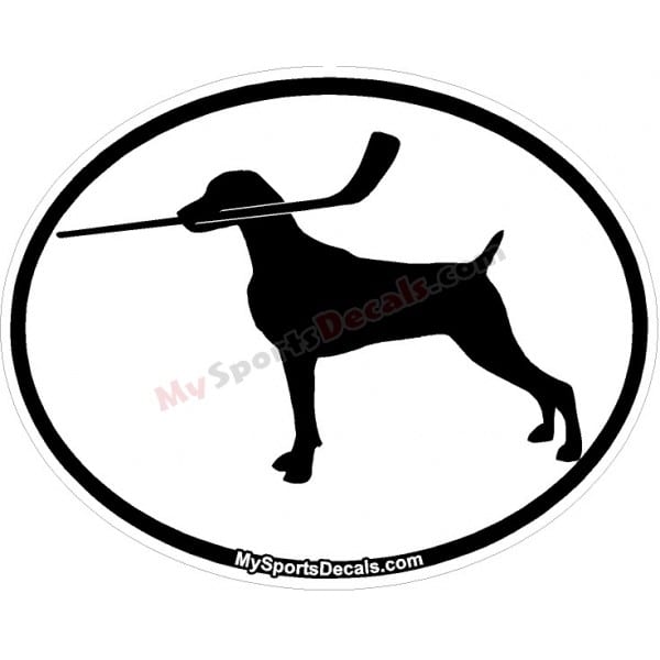 Pointer - Pet Ice Hockey Oval Decal and Magnets