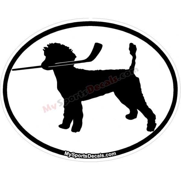 Poodle - Pet Ice Hockey Oval Decal and Magnets