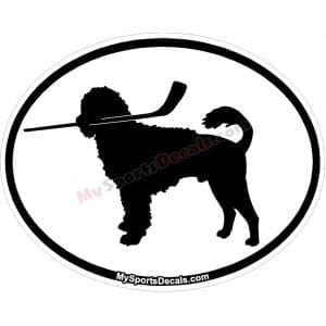 Portuguese Water Dog - Pet Ice Hockey Oval Decal and Magnets