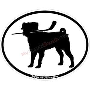Pug - Pet Ice Hockey Oval Decal and Magnets