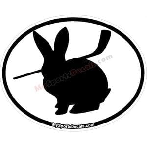 Rabbit - Pet Ice Hockey Oval Decal and Magnets