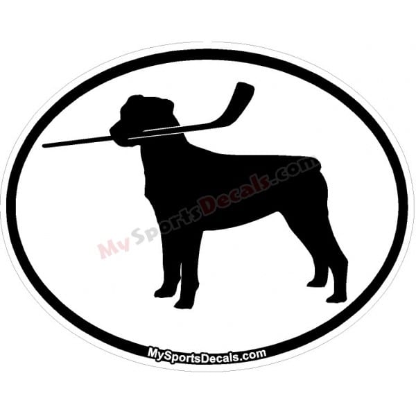 Rotwiler - Pet Ice Hockey Oval Decal and Magnets
