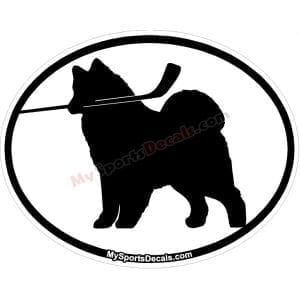 Samoyed - Pet Ice Hockey Oval Decal and Magnets