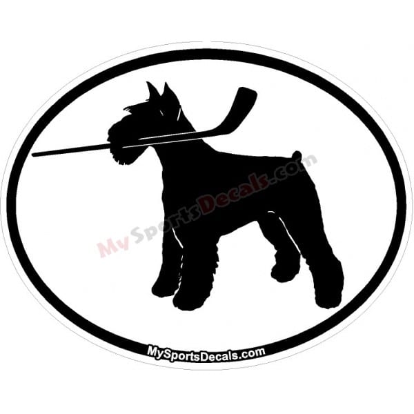 Schnauzer - Pet Ice Hockey Oval Decal and Magnets
