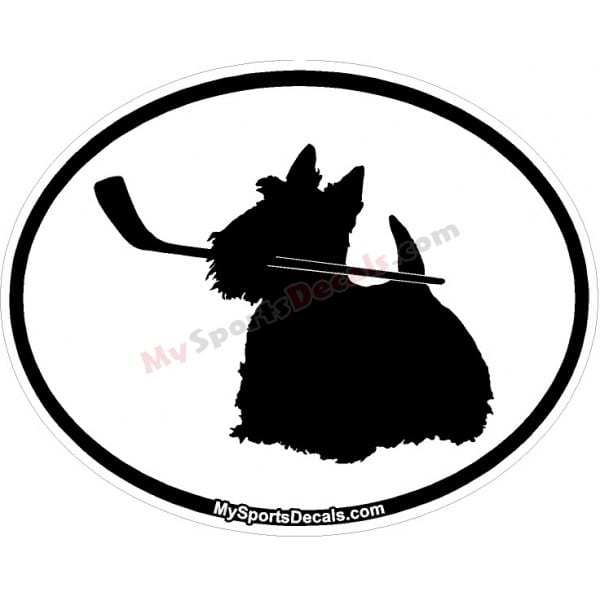Scottie - Pet Ice Hockey Oval Decal and Magnets