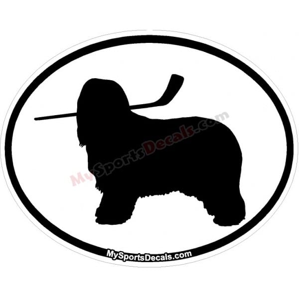 Sheep Dog - Pet Ice Hockey Oval Decal and Magnets