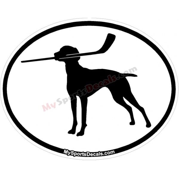 Vizsla - Pet Ice Hockey Oval Decal and Magnets