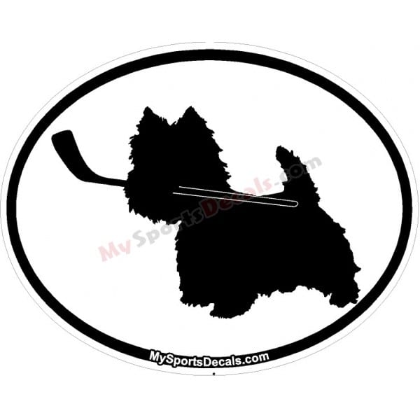 Westie - Pet Ice Hockey Oval Decal and Magnets