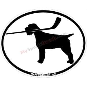 Wirehair Pointer - Pet Ice Hockey Oval Decal and Magnets
