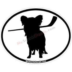 Yorkie - Pet Ice Hockey Oval Decal and Magnets
