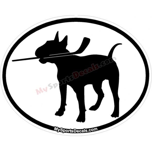 Bull Terrier - Pet Ice Hockey Oval Decal and Magnets