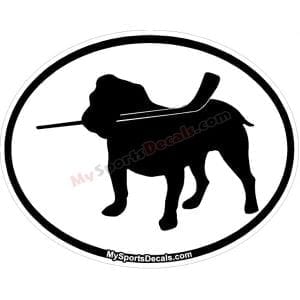 English Bull Dog - Pet Ice Hockey Oval Decal and Magnets