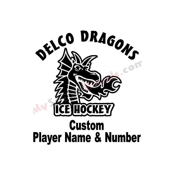 Delco Dragons - Ice Hockey Custom Cut Decals