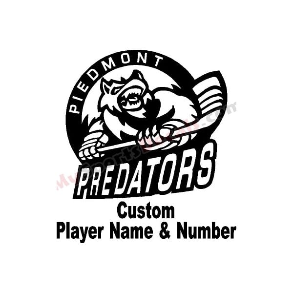 Piedmont Predators - Ice Hockey Custom Cut Decals