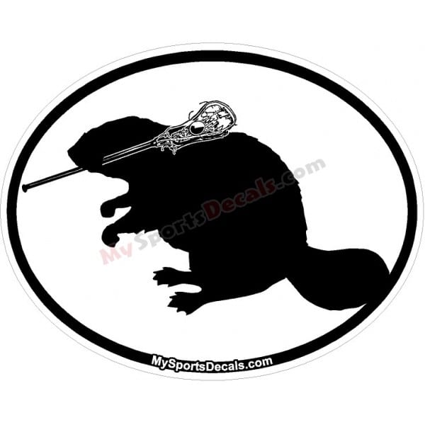 Beaver - Pet Lacrosse Oval Decal and Magnets